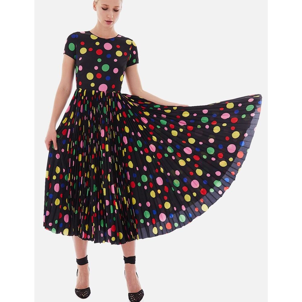 Novis polka dot pleated dress, size 8, new with tags, worn 1x for photo shoot